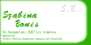 szabina bonis business card